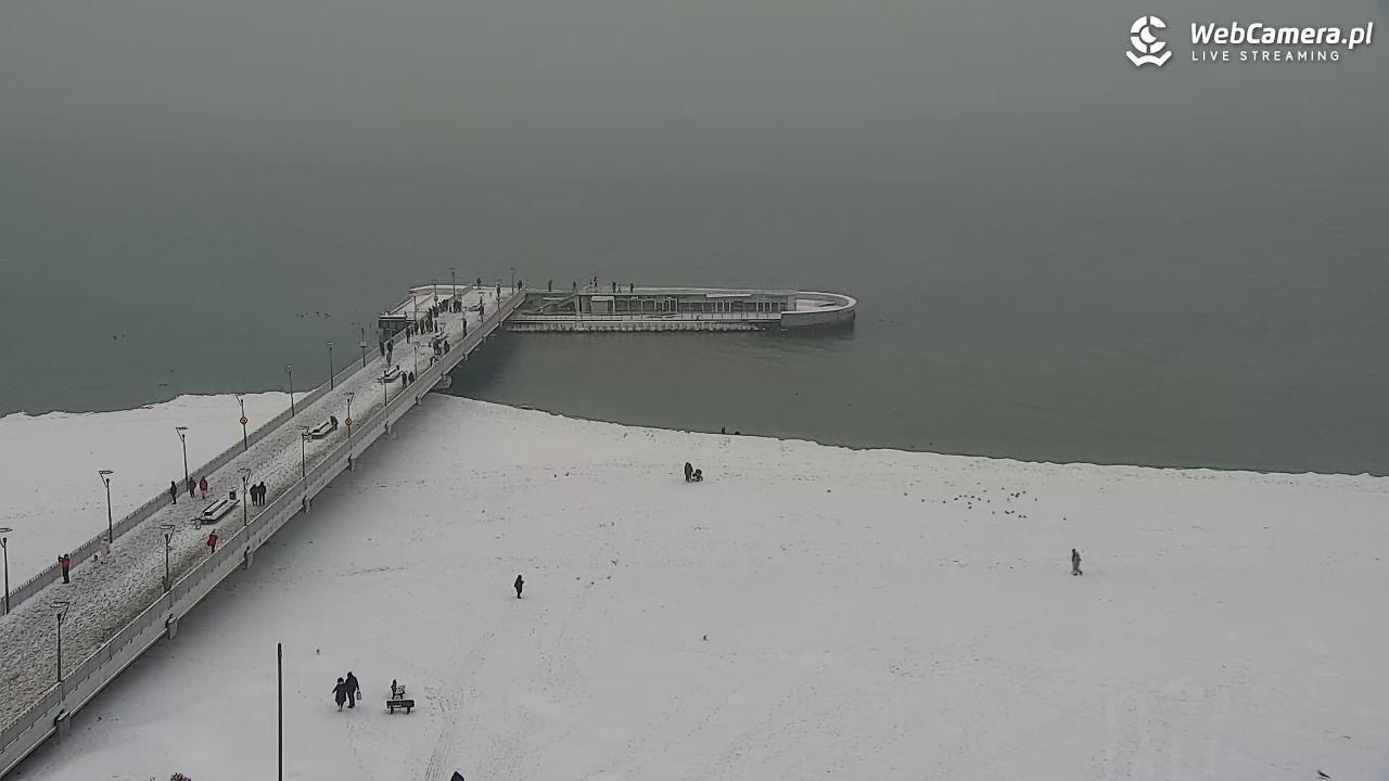 Kołobrzeg - widok na molo - 11 luty 2026, 10:57