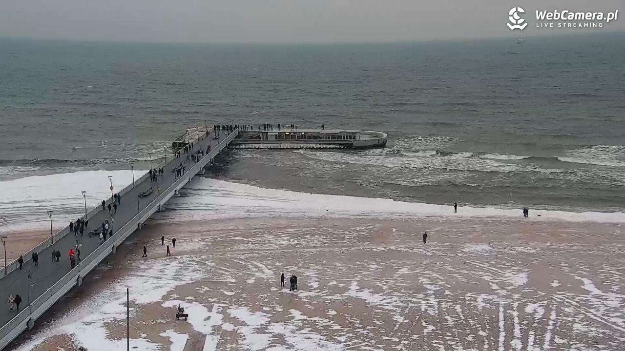 Kołobrzeg - widok na molo - 08 luty 2026, 16:12