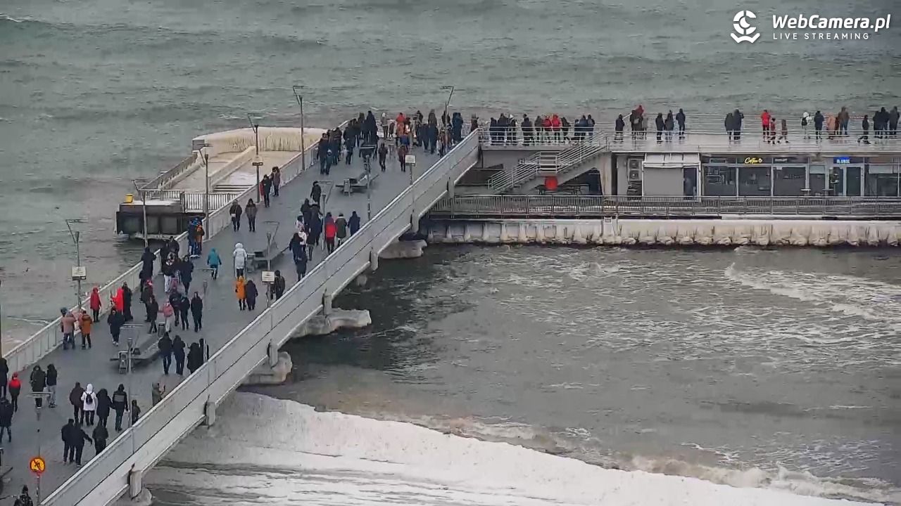 Kołobrzeg - widok na molo - 08 luty 2026, 13:44