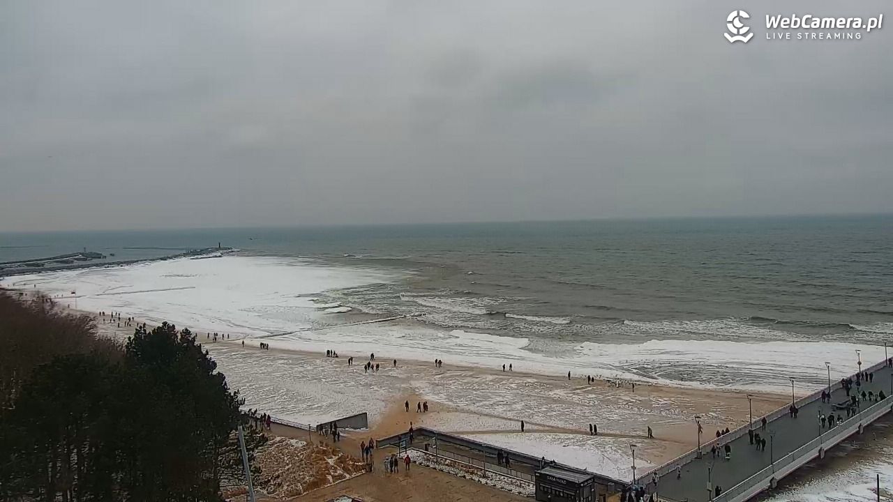 Kołobrzeg - widok na molo - 08 luty 2026, 16:02