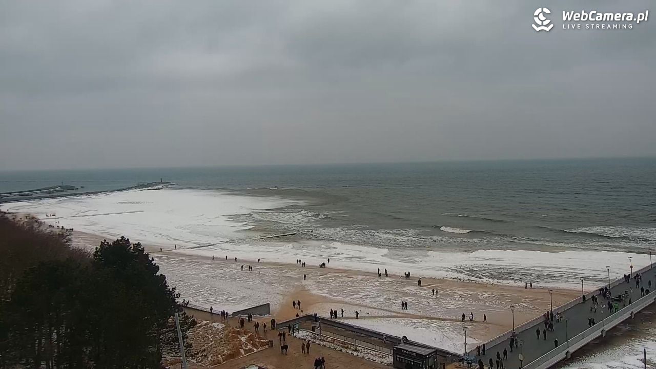 Kołobrzeg - widok na molo - 08 luty 2026, 16:26