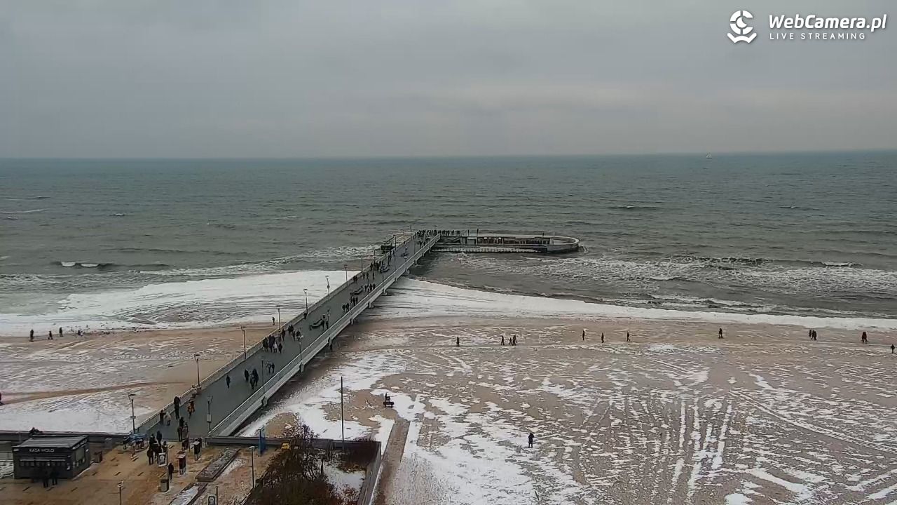 Kołobrzeg - widok na molo - 08 luty 2026, 16:01