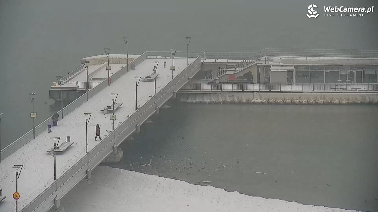 Kołobrzeg - widok na molo - 11 luty 2026, 09:15