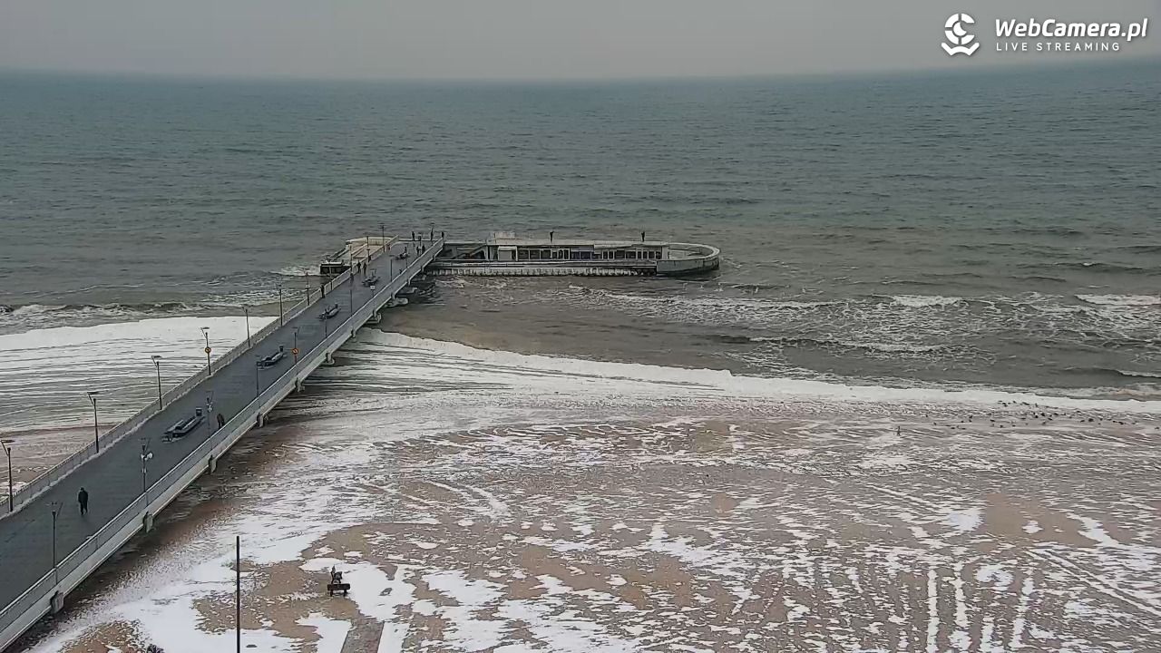 Kołobrzeg - widok na molo - 08 luty 2026, 08:58