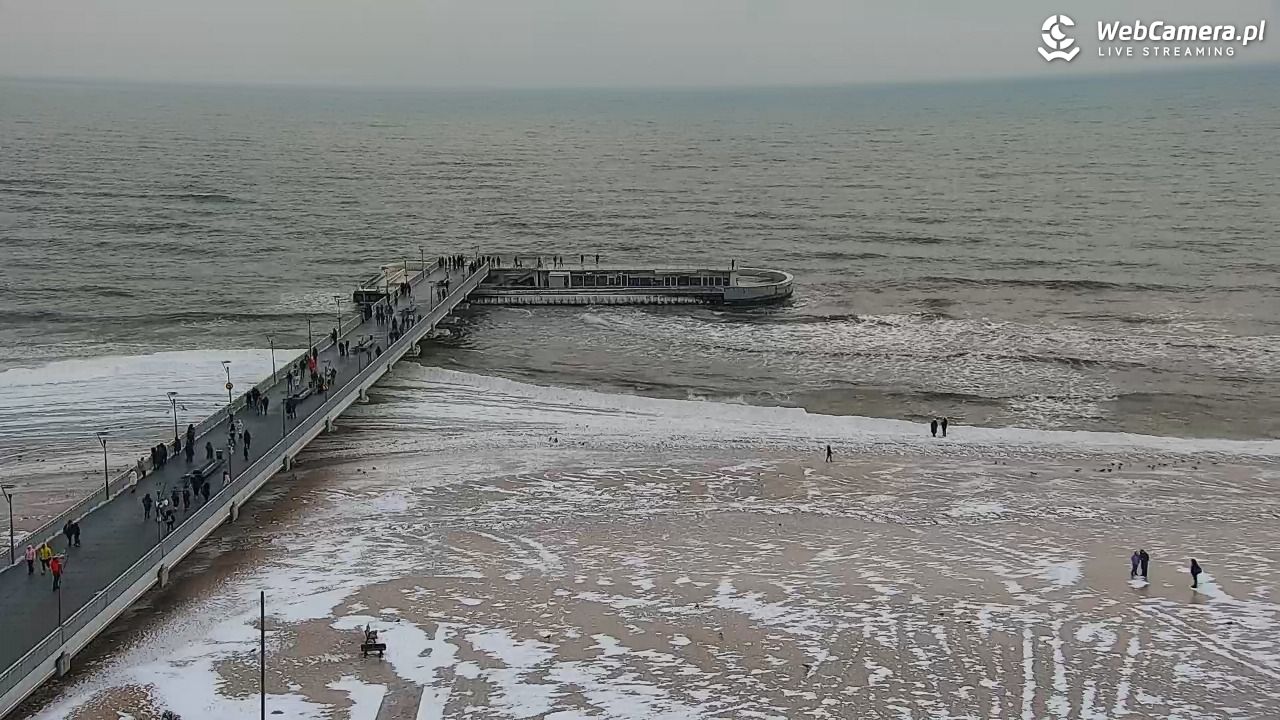 Kołobrzeg - widok na molo - 08 luty 2026, 10:51