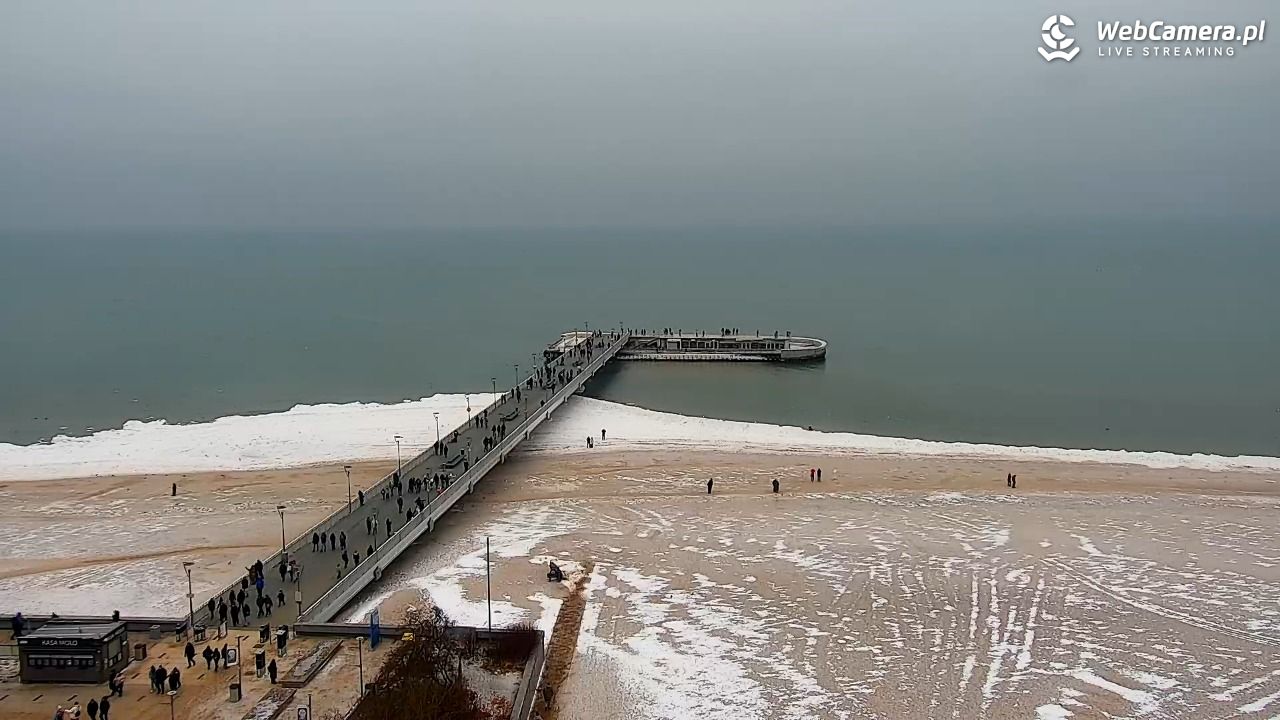 Kołobrzeg - widok na molo - 10 luty 2026, 11:57