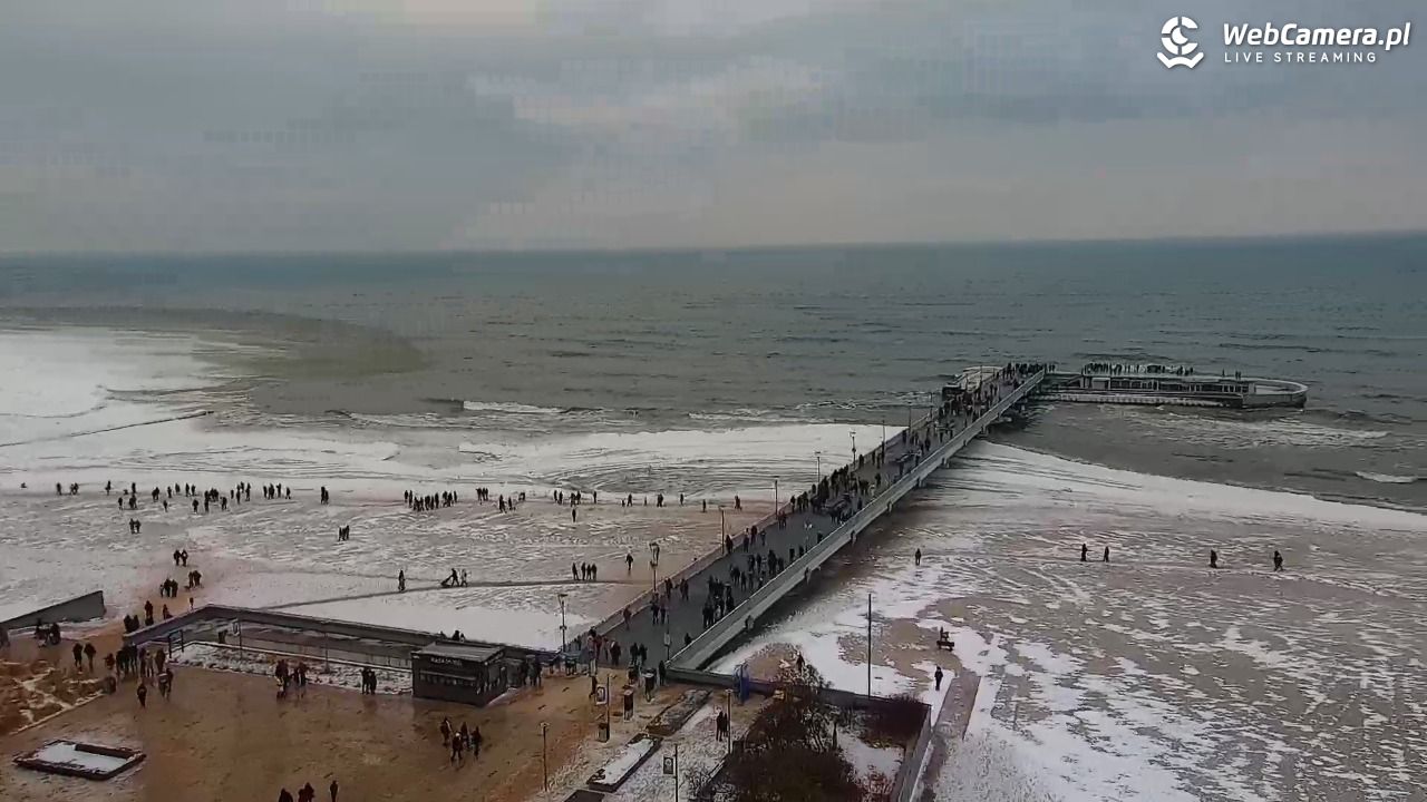 Kołobrzeg - widok na molo - 08 luty 2026, 12:16