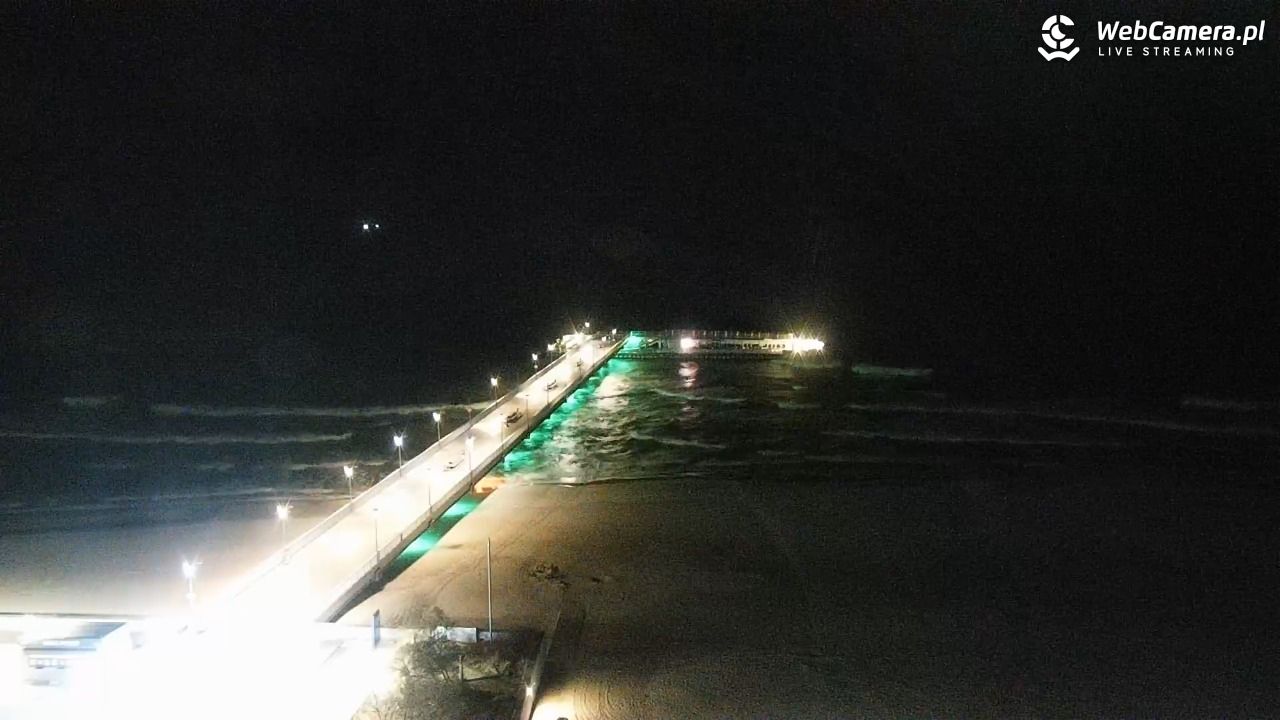 Kołobrzeg - widok na molo - 23 grudzień 2025, 22:22