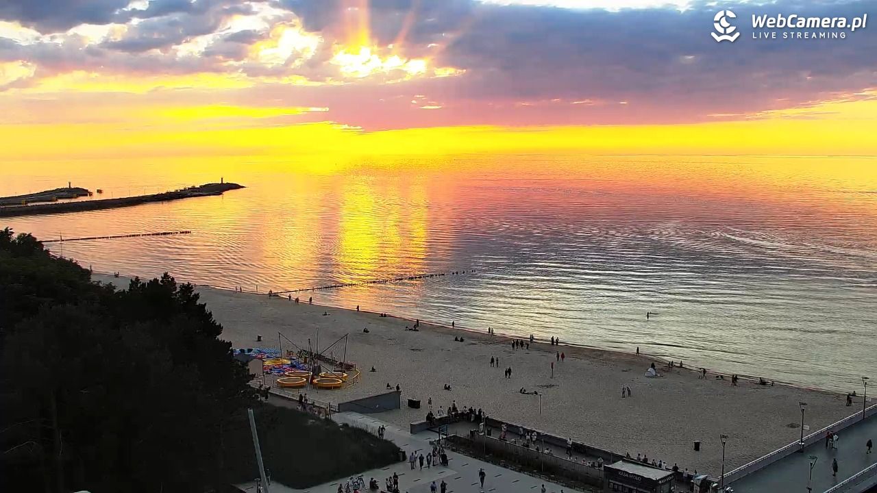 Kołobrzeg - widok na molo - 24 czerwiec 2026, 21:09