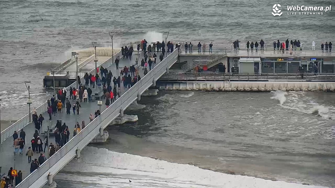 Kołobrzeg - widok na molo - 08 luty 2026, 12:00
