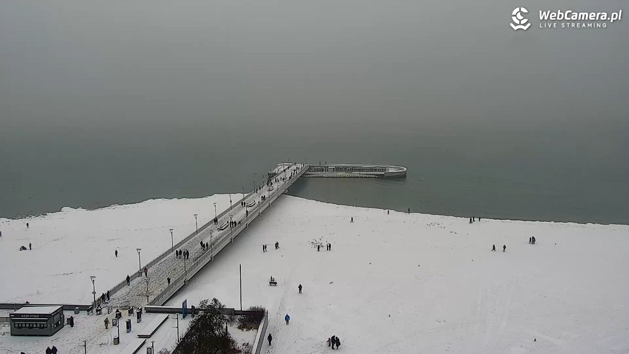 Kołobrzeg - widok na molo - 11 luty 2026, 10:51