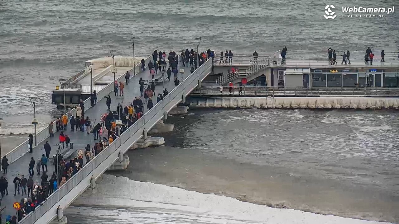 Kołobrzeg - widok na molo - 08 luty 2026, 12:03