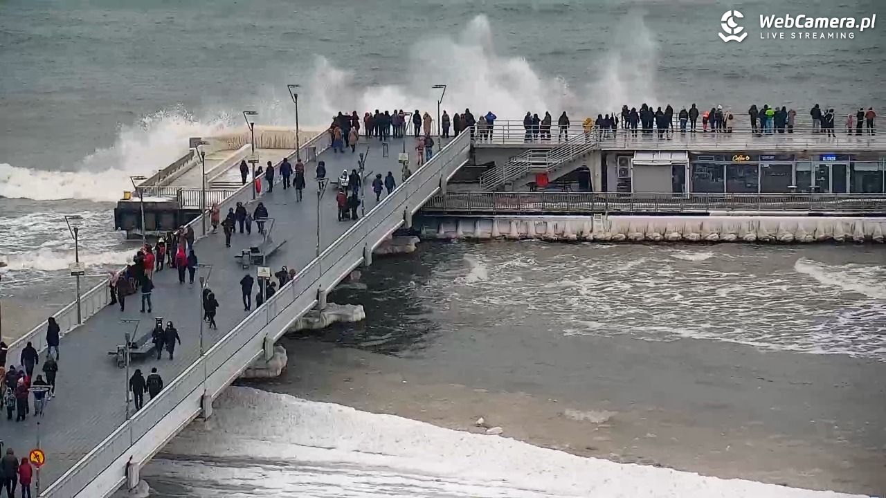 Kołobrzeg - widok na molo - 08 luty 2026, 13:18