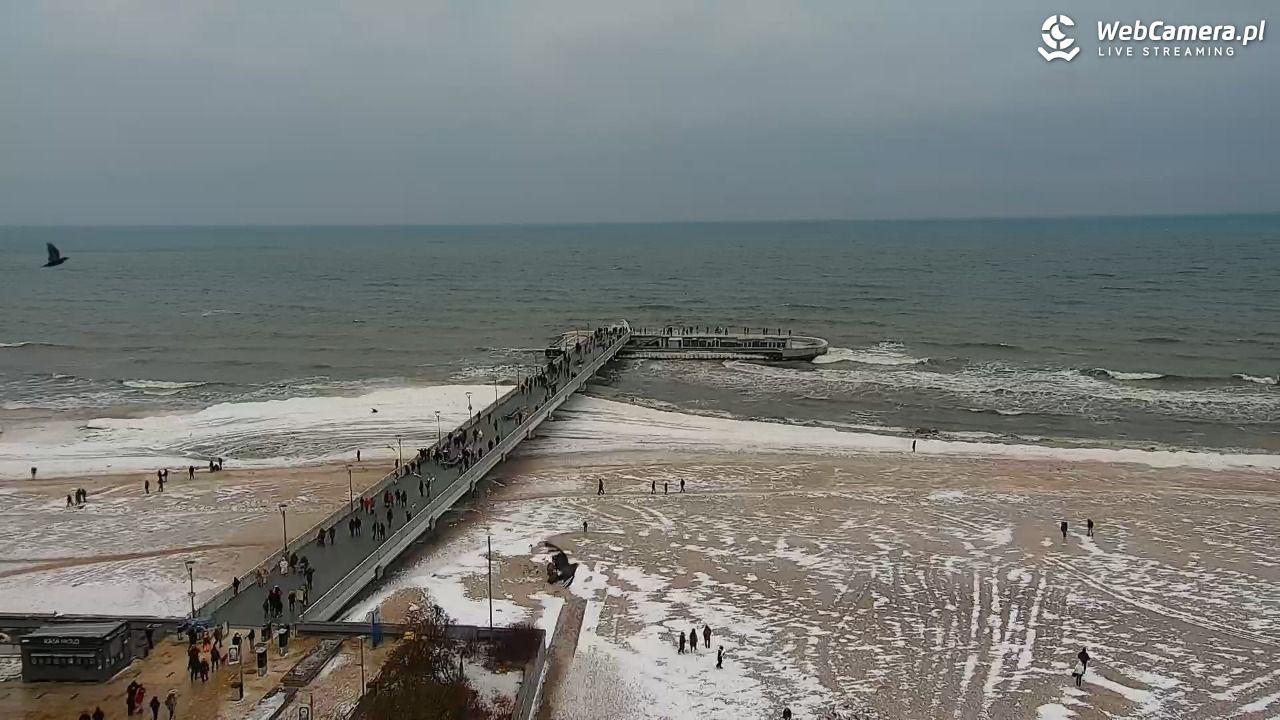 Kołobrzeg - widok na molo - 08 luty 2026, 14:40