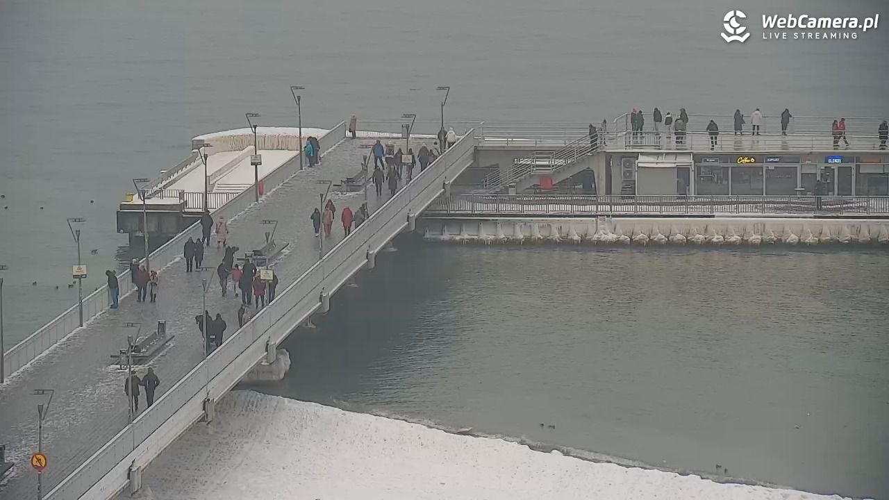 Kołobrzeg - widok na molo - 11 luty 2026, 14:12