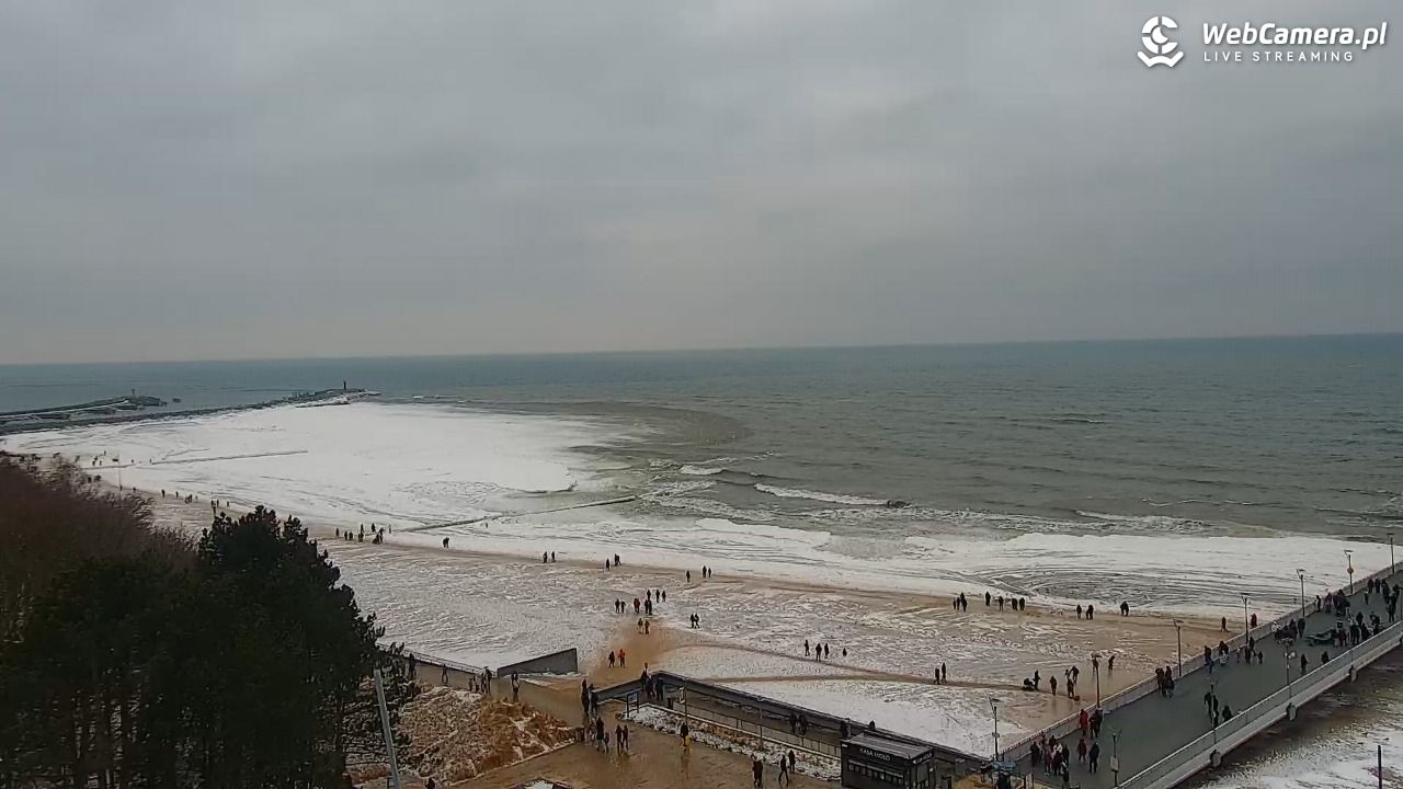 Kołobrzeg - widok na molo - 08 luty 2026, 14:14