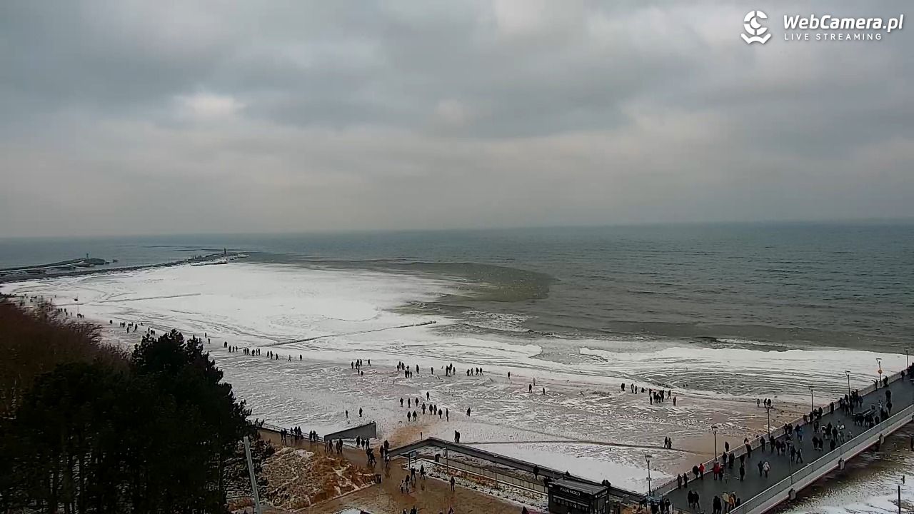 Kołobrzeg - widok na molo - 08 luty 2026, 11:31