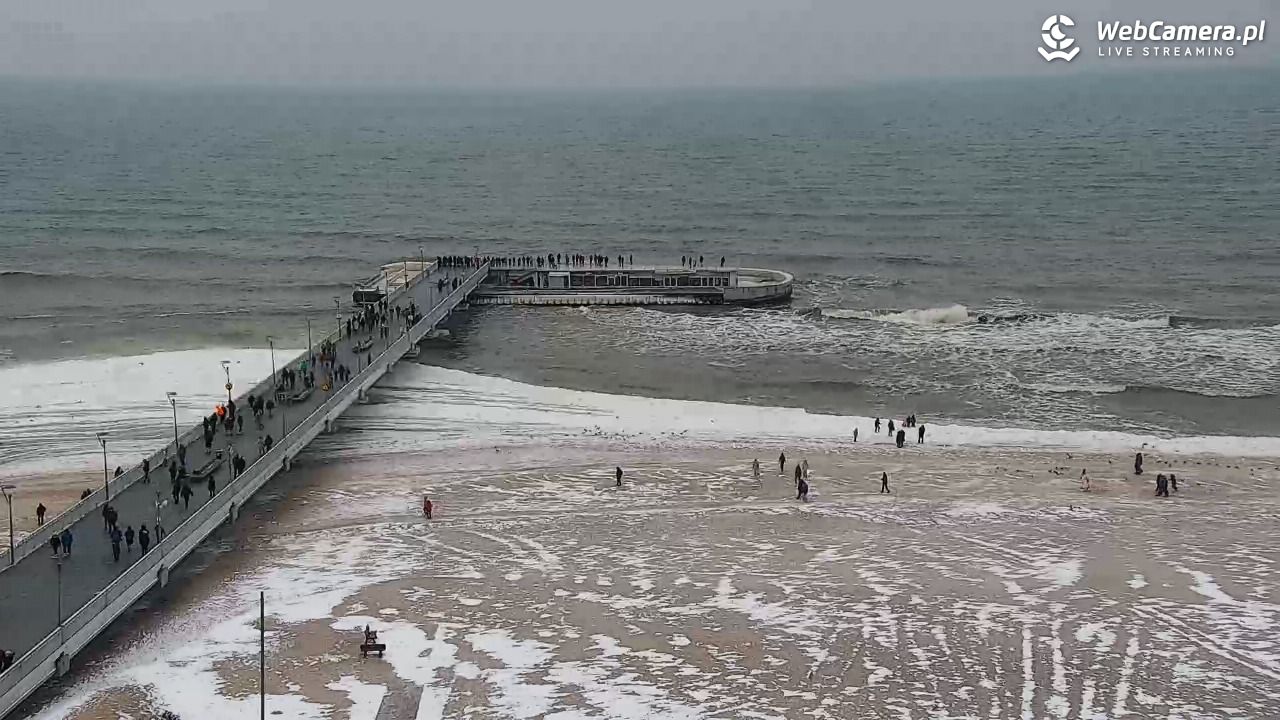 Kołobrzeg - widok na molo - 08 luty 2026, 12:50