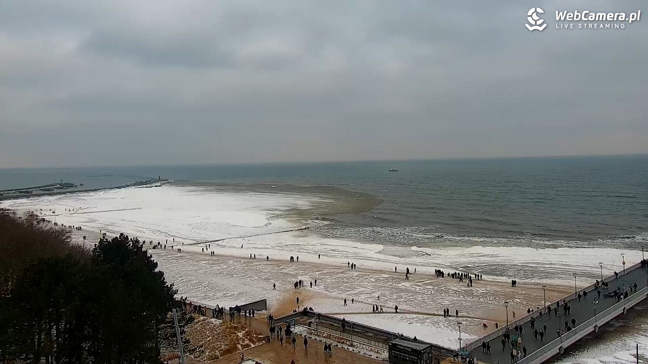 Kołobrzeg - widok na molo - 08 luty 2026, 12:40