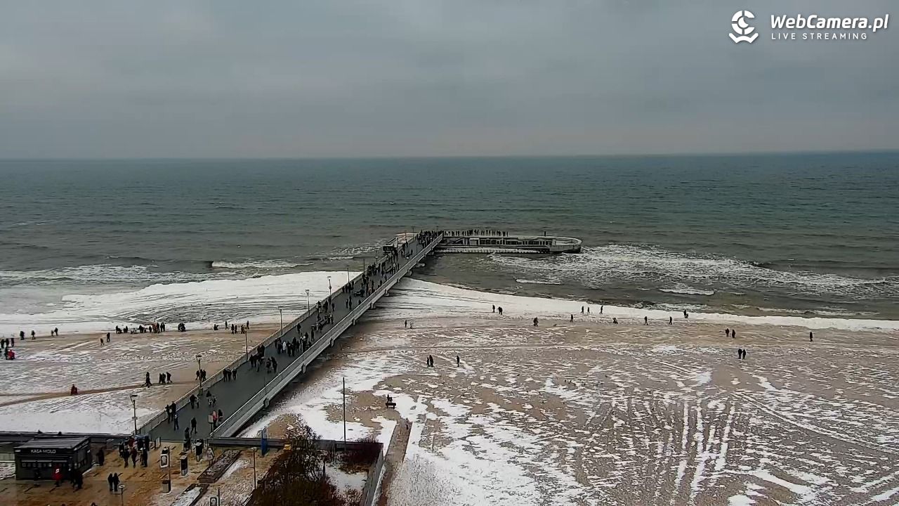 Kołobrzeg - widok na molo - 08 luty 2026, 13:31