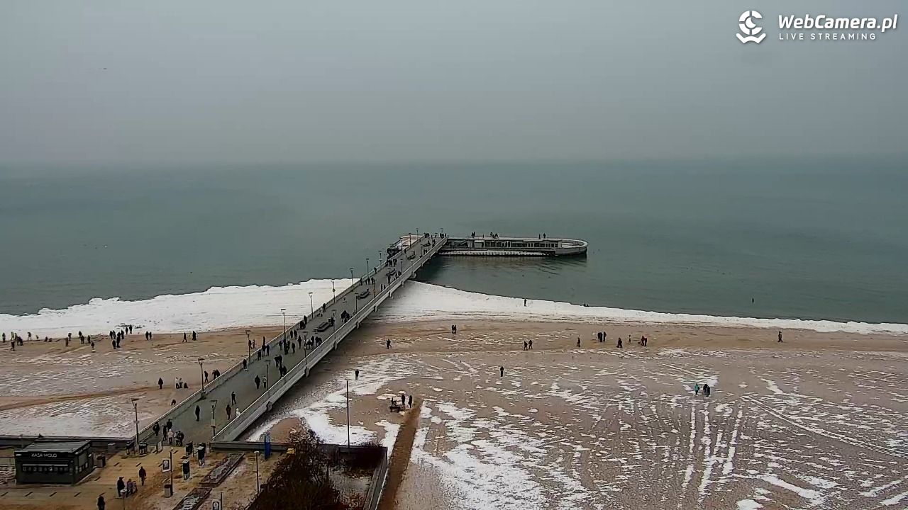Kołobrzeg - widok na molo - 10 luty 2026, 14:09