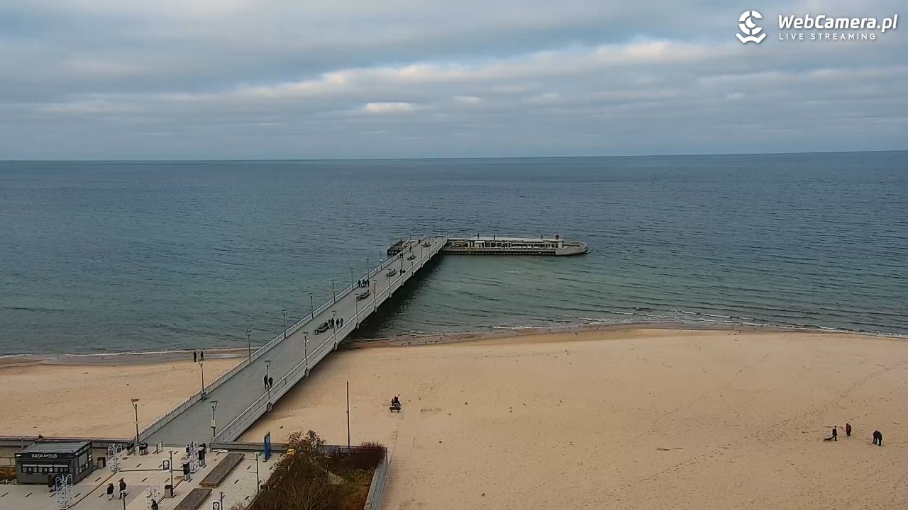 Kołobrzeg - widok na molo - 22 grudzień 2025, 12:03