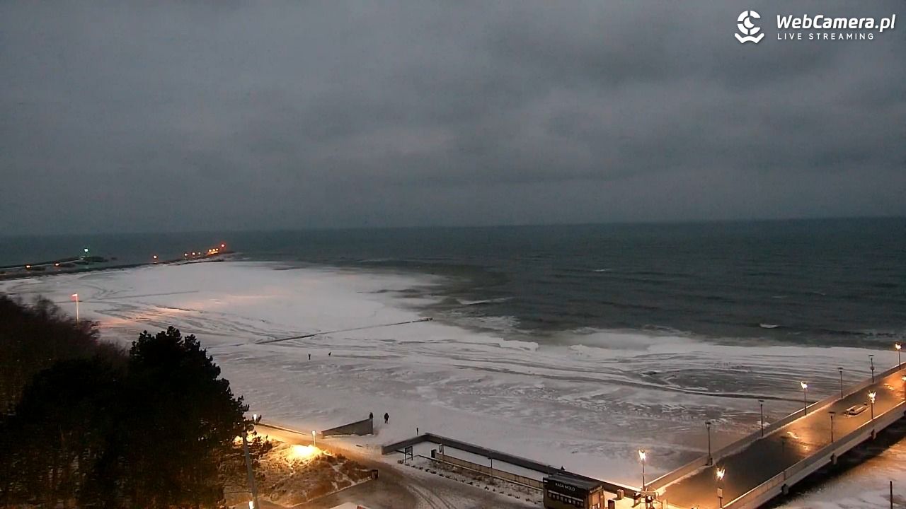 Kołobrzeg - widok na molo - 08 luty 2026, 07:01