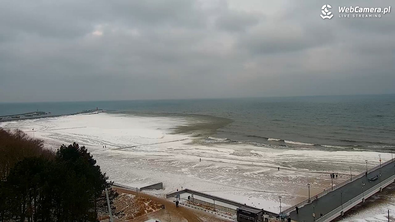 Kołobrzeg - widok na molo - 08 luty 2026, 09:59