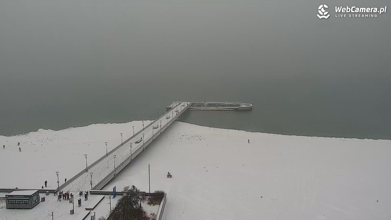Kołobrzeg - widok na molo - 11 luty 2026, 09:57