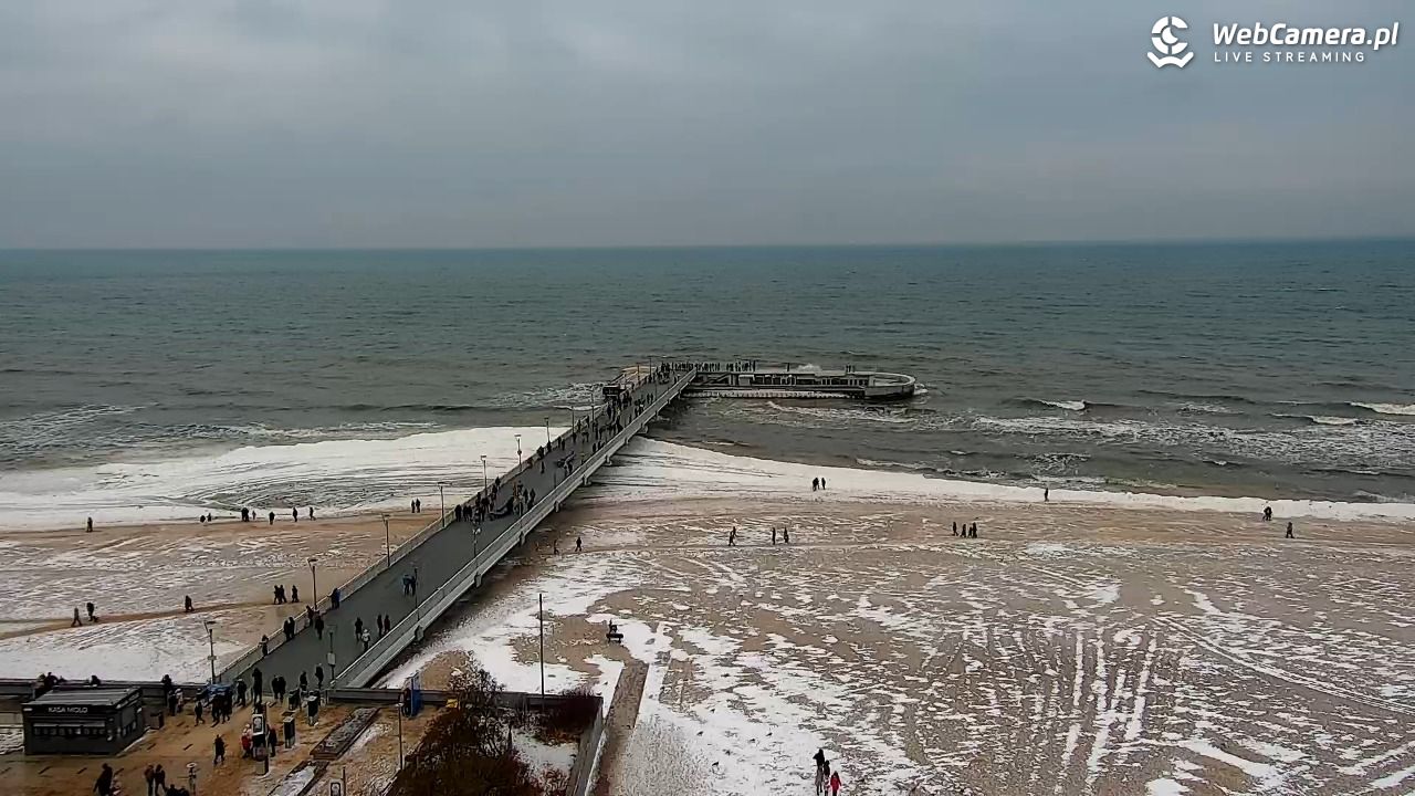 Kołobrzeg - widok na molo - 08 luty 2026, 14:54