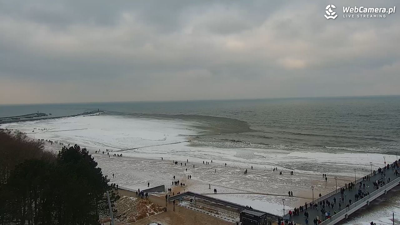 Kołobrzeg - widok na molo - 08 luty 2026, 12:02