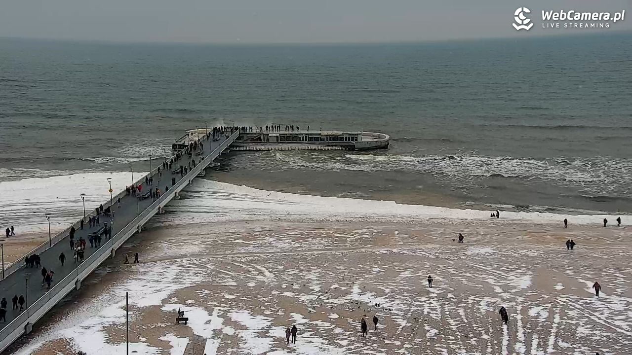 Kołobrzeg - widok na molo - 08 luty 2026, 13:17