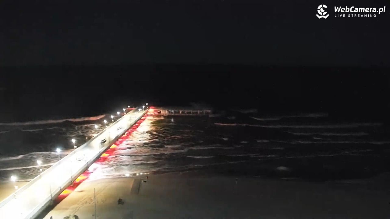 Kołobrzeg - widok na molo - 21 wresień 2026, 20:56