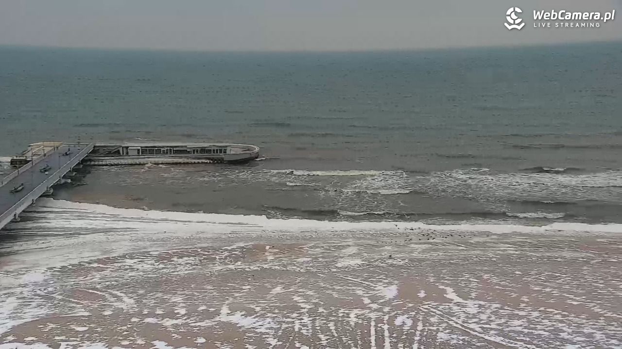 Kołobrzeg - widok na molo - 08 luty 2026, 08:48