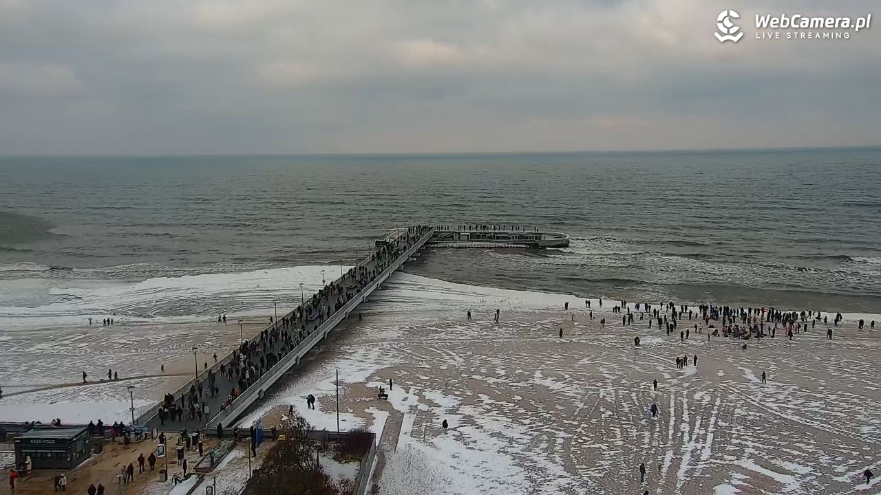 Kołobrzeg - widok na molo - 08 luty 2026, 12:01