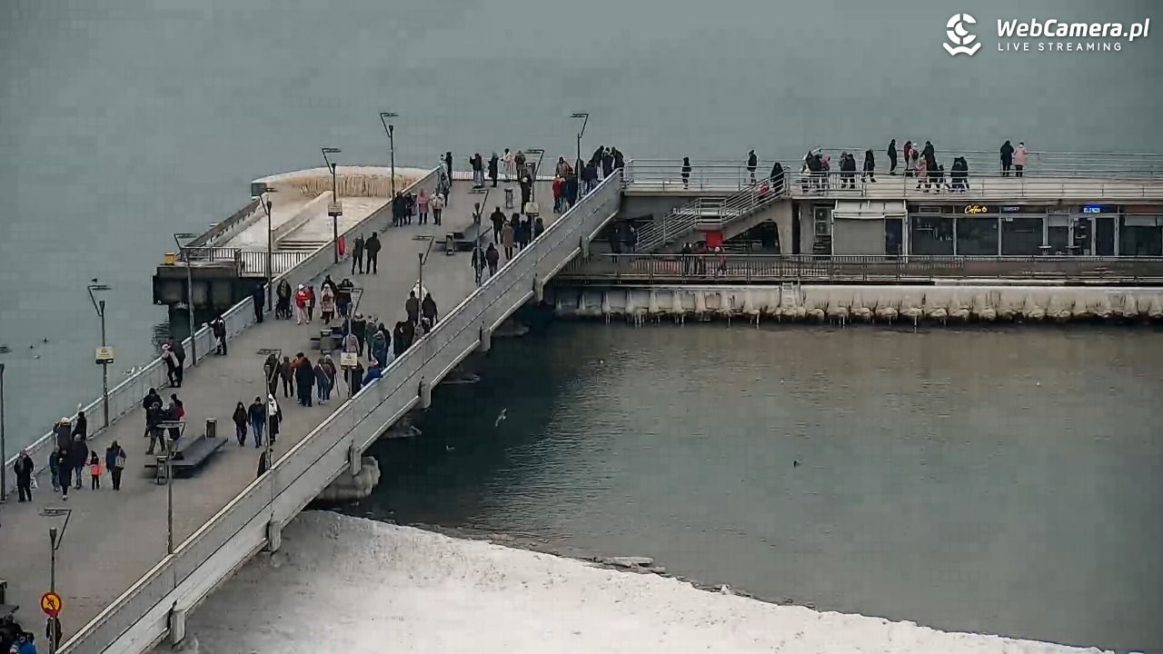 Kołobrzeg - widok na molo - 10 luty 2026, 14:42
