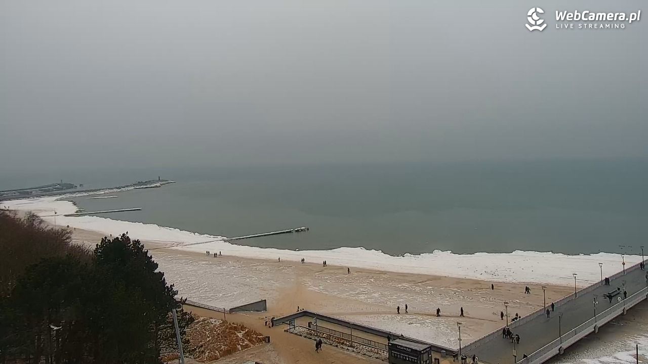 Kołobrzeg - widok na molo - 10 luty 2026, 11:03