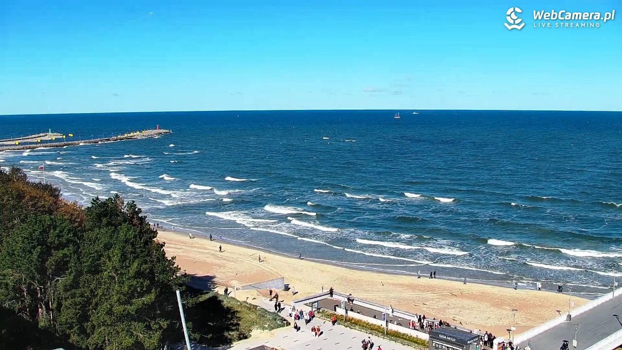 Kołobrzeg - widok na molo - 22 wresień 2026, 11:02