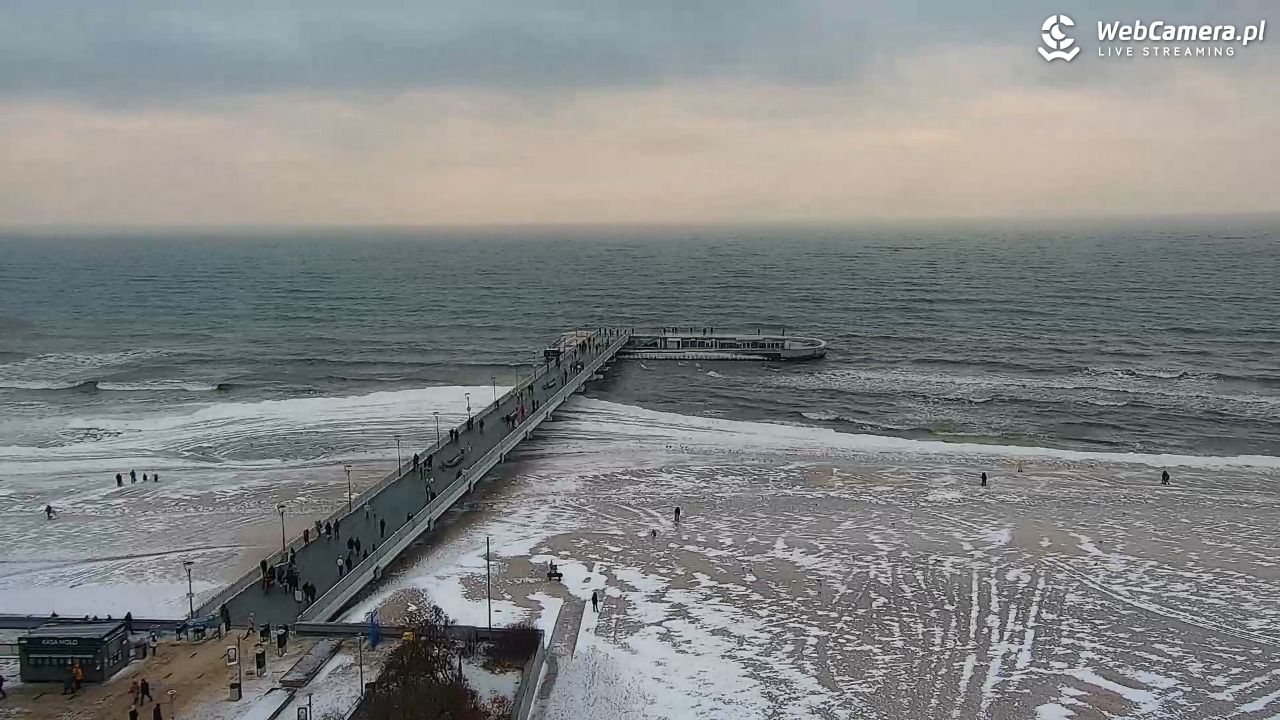 Kołobrzeg - widok na molo - 08 luty 2026, 10:44