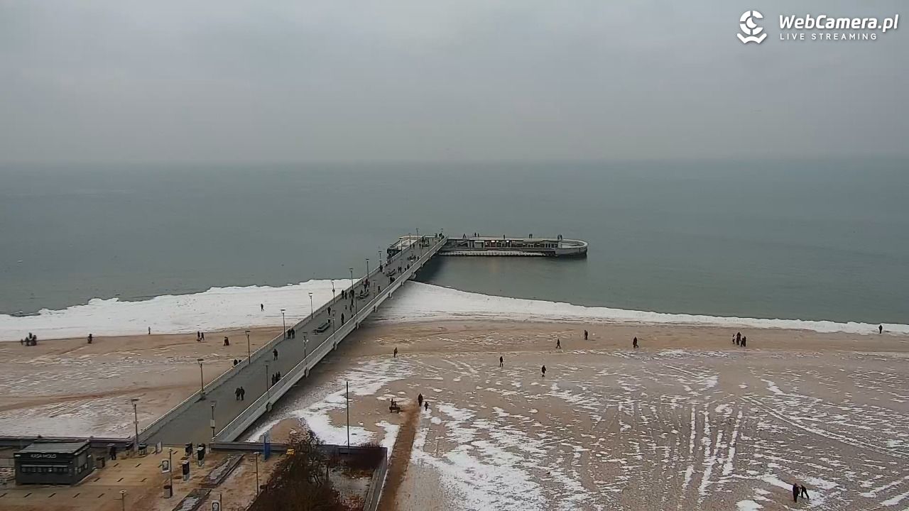 Kołobrzeg - widok na molo - 10 luty 2026, 16:34