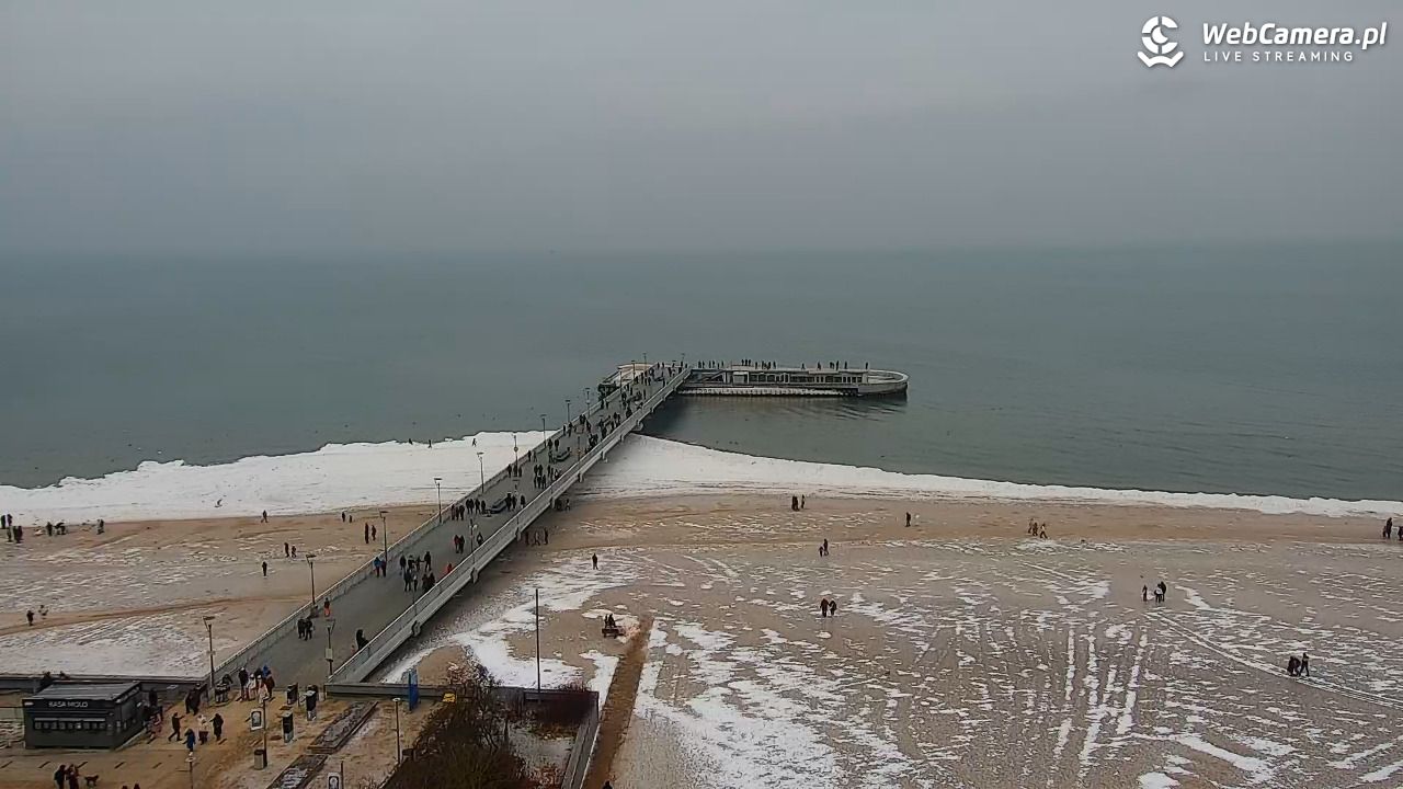 Kołobrzeg - widok na molo - 10 luty 2026, 13:33