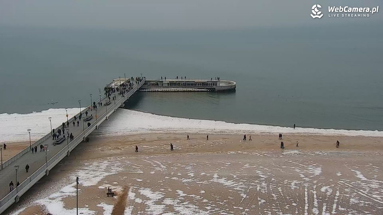Kołobrzeg - widok na molo - 10 luty 2026, 14:44