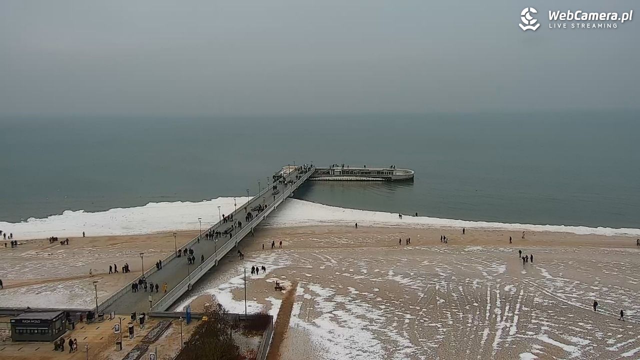 Kołobrzeg - widok na molo - 10 luty 2026, 13:43