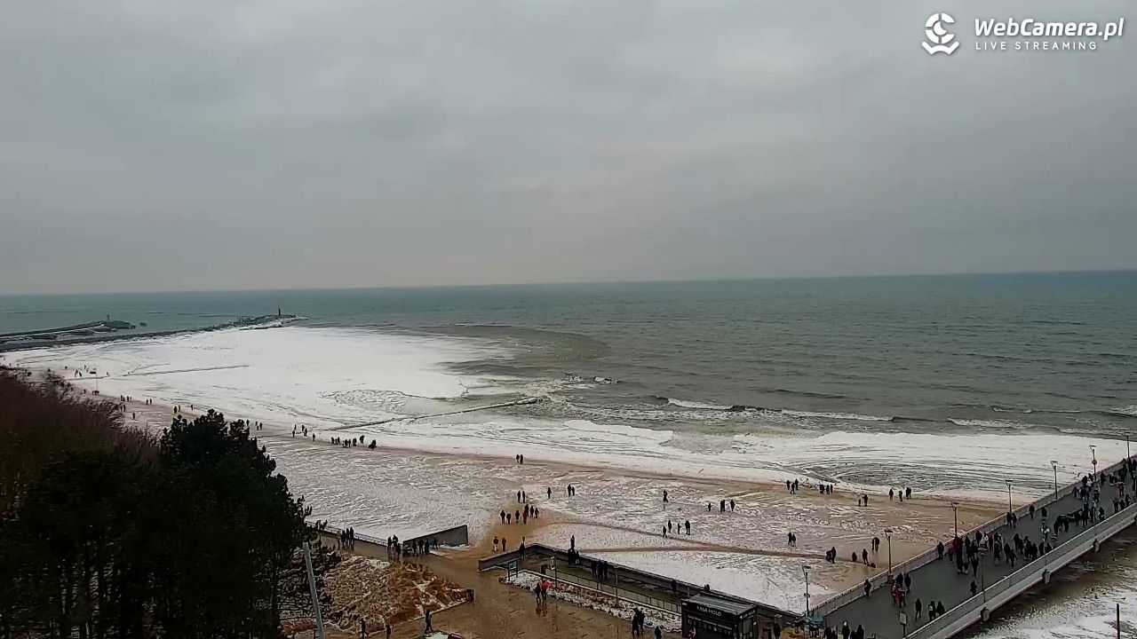 Kołobrzeg - widok na molo - 08 luty 2026, 14:14