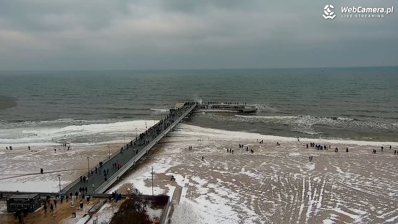 Kołobrzeg - widok na molo - 08 luty 2026, 11:37