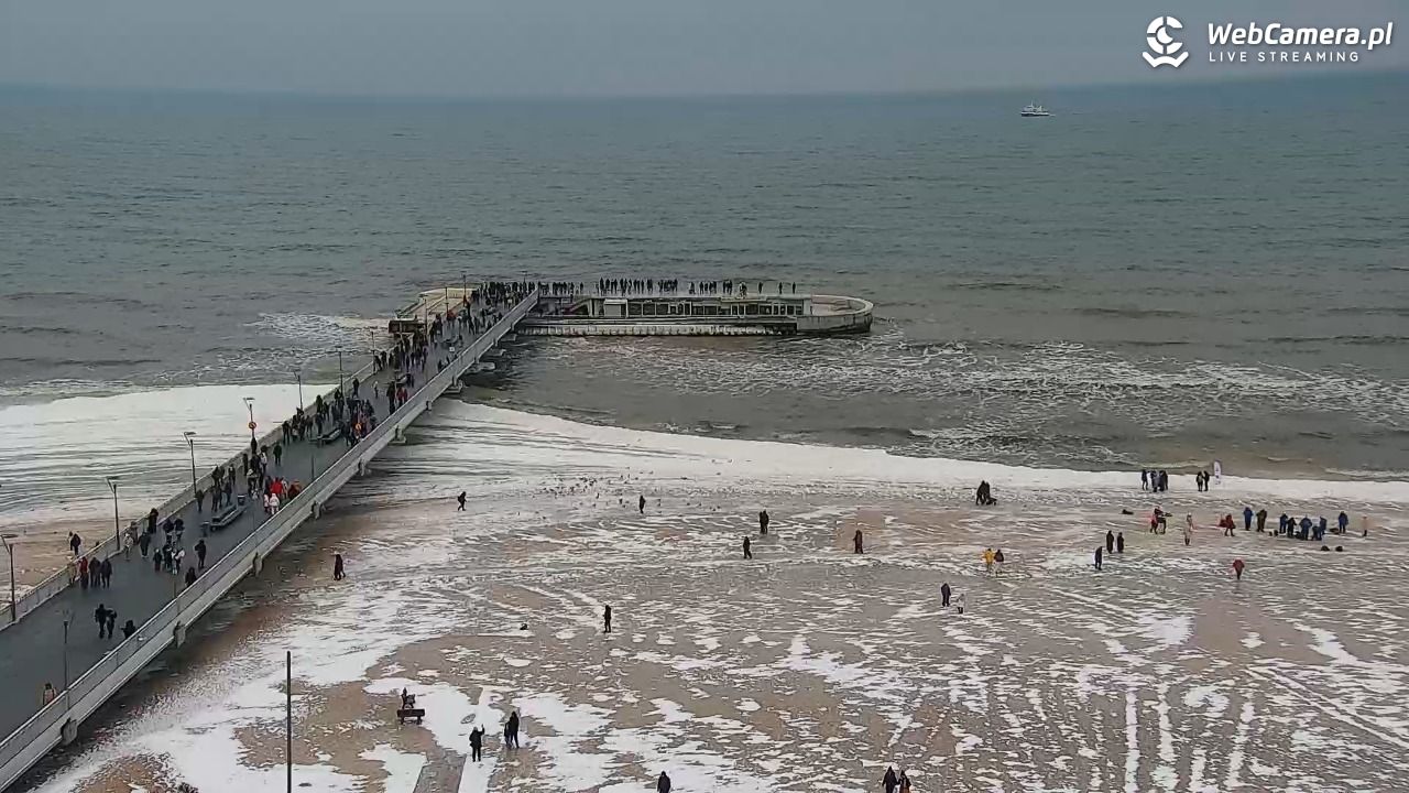 Kołobrzeg - widok na molo - 08 luty 2026, 11:40