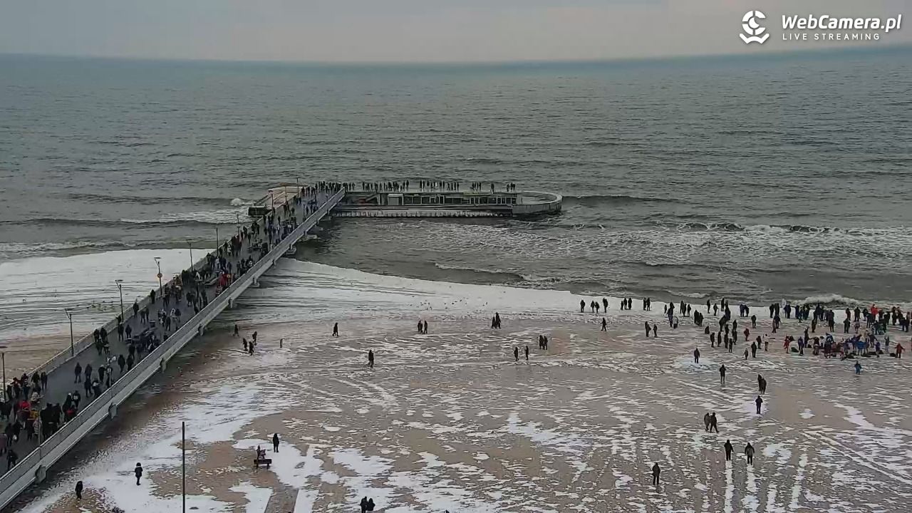 Kołobrzeg - widok na molo - 08 luty 2026, 11:59