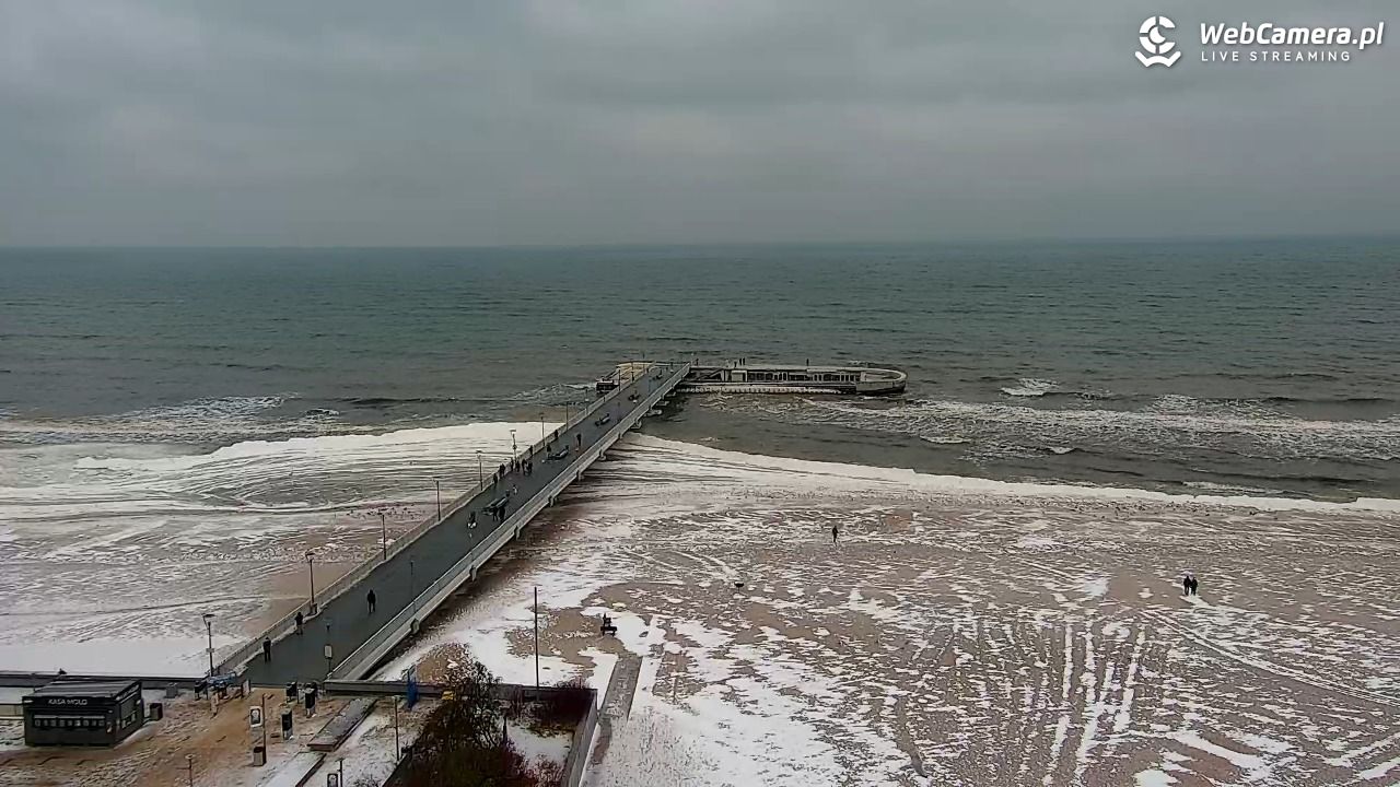 Kołobrzeg - widok na molo - 08 luty 2026, 09:46