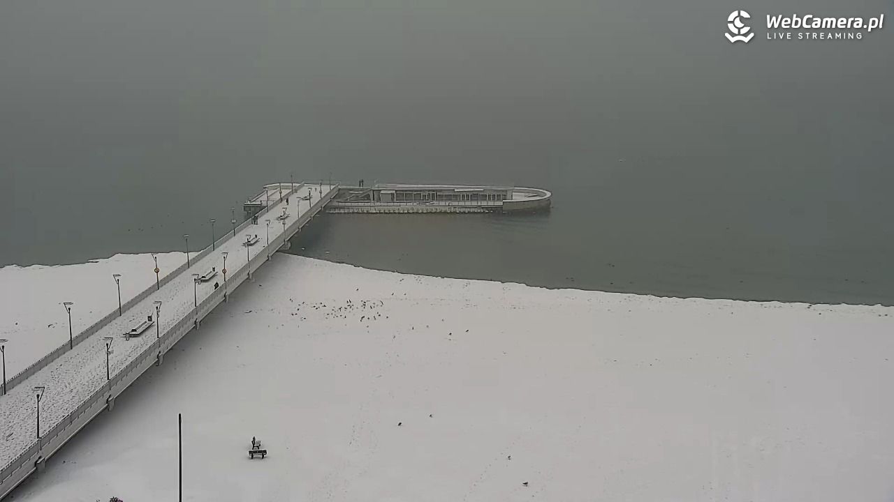 Kołobrzeg - widok na molo - 11 luty 2026, 09:55