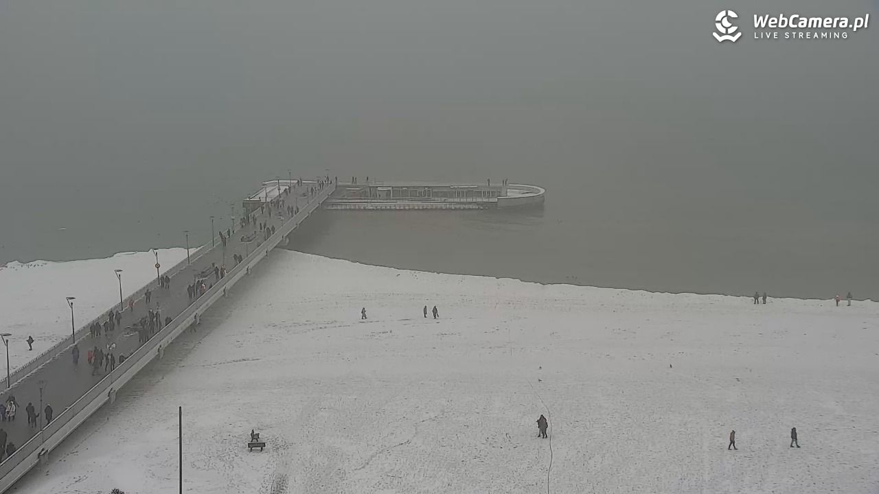 Kołobrzeg - widok na molo - 11 luty 2026, 14:53